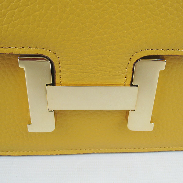 7A Hermes Constance Togo Leather Single Bag Yellow Gold Hardware H020